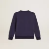 Sweat-shirt bleu-violet avec inscription « golden goose » sur le devant