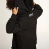 Sweat-shirt à capuche noir avec étoile et logo blancs contrastés