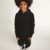 Sweat-shirt à capuche pour garçons, noir avec des étoiles blanches contrastantes