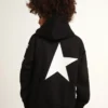 Sweat-shirt à capuche pour garçons, noir avec des étoiles blanches contrastantes