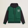 Sweat-shirt à capuche réversible vert et bleu pour homme