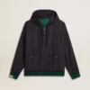 Sweat-shirt à capuche réversible vert et bleu pour homme