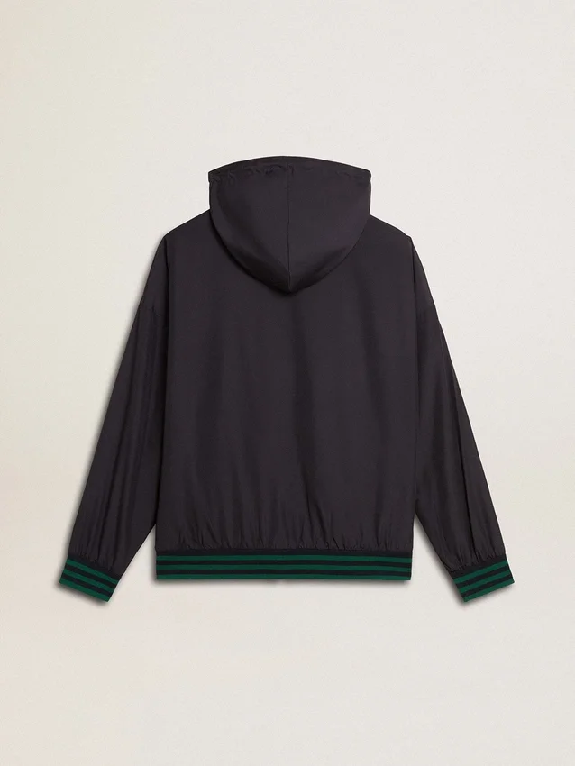 Sweat-shirt à capuche réversible vert et bleu pour homme