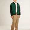 Sweat-shirt à capuche réversible vert et bleu pour homme