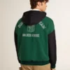 Sweat-shirt à capuche réversible vert et bleu pour homme