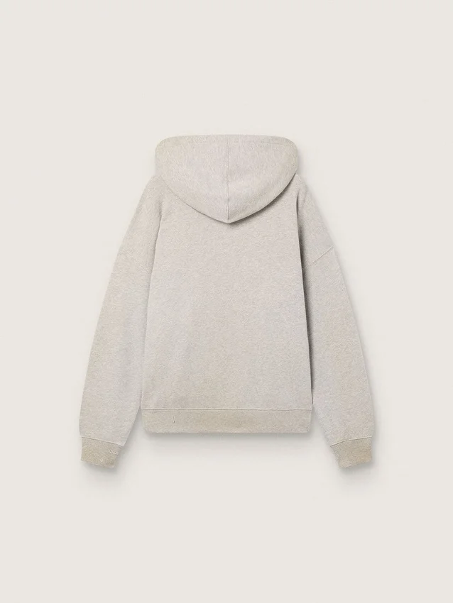 Sweat-shirt à capuche unisexe en coton gris avec imprimé drapeau vintage