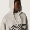 Sweat-shirt à capuche unisexe en coton gris avec imprimé drapeau vintage