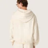 Sweat-shirt à capuche unisexe Star en coton blanc avec logo imprimé