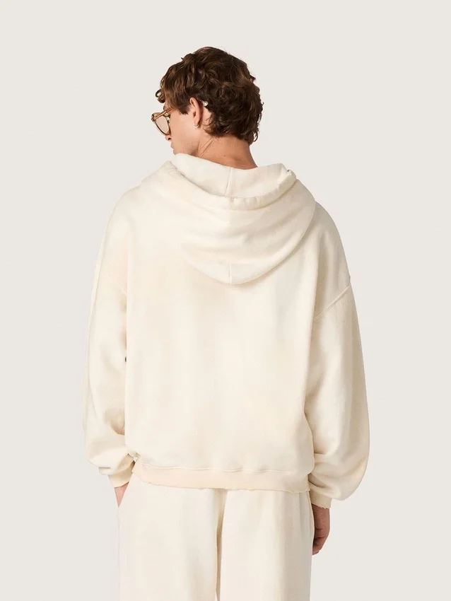 Sweat-shirt à capuche unisexe Star en coton blanc avec logo imprimé