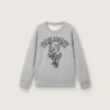 Sweat-shirt à col rond Journey pour garçons en coton gris chiné avec imprimé mascotte