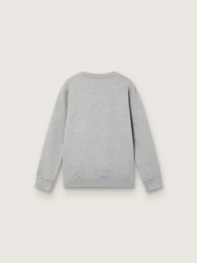 Sweat-shirt à col rond Journey pour garçons en coton gris chiné avec imprimé mascotte