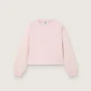 Sweat-shirt court « Star » pour fille en coton rose avec écusson et logo