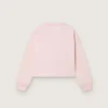 Sweat-shirt court « Star » pour fille en coton rose avec écusson et logo