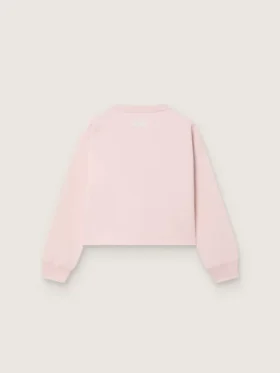 Sweat-shirt court « Star » pour fille en coton rose avec écusson et logo