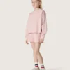 Sweat-shirt court « Star » pour fille en coton rose avec écusson et logo