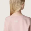 Sweat-shirt court « Star » pour fille en coton rose avec écusson et logo