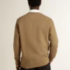 Sweat-shirt en coton beige pour homme avec imprimé sur le devant