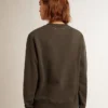 Sweat-shirt gris anthracite pour femme avec cristaux