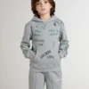 Sweat-shirt gris pour enfant avec lettrage imprimé multicolore