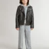 Sweat-shirt gris pour enfant avec lettrage imprimé multicolore