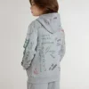 Sweat-shirt gris pour enfant avec lettrage imprimé multicolore