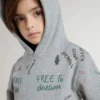 Sweat-shirt gris pour enfant avec lettrage imprimé multicolore