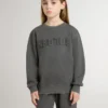 Sweat-shirt gris pour enfant avec logo en relief