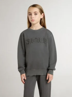 Sweat-shirt gris pour enfant avec logo en relief