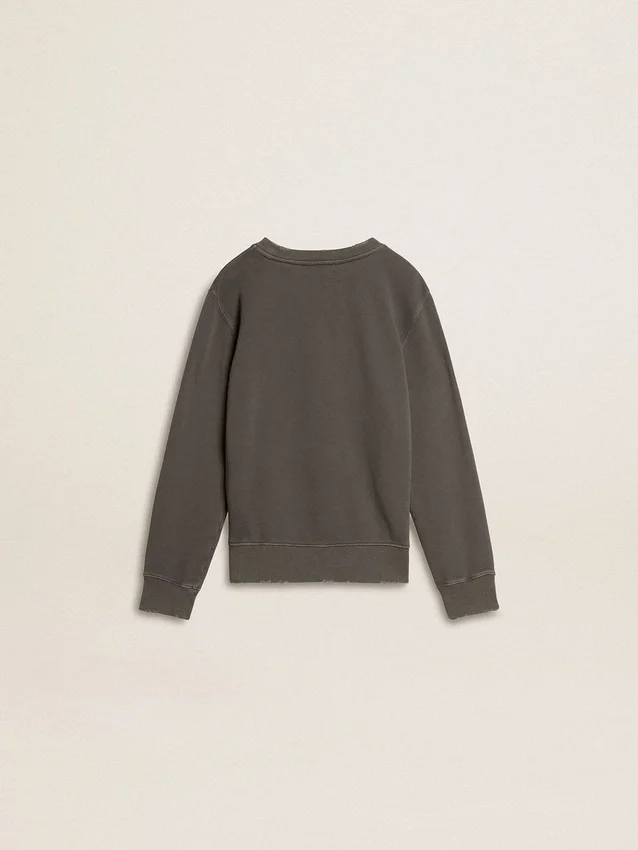 Sweat-shirt gris pour enfant avec logo en relief