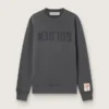 Sweat-shirt gris pour homme avec logo et effet vieilli