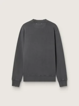Sweat-shirt gris pour homme avec logo et effet vieilli