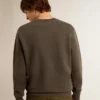 Sweat-shirt gris pour homme avec logo et effet vieilli