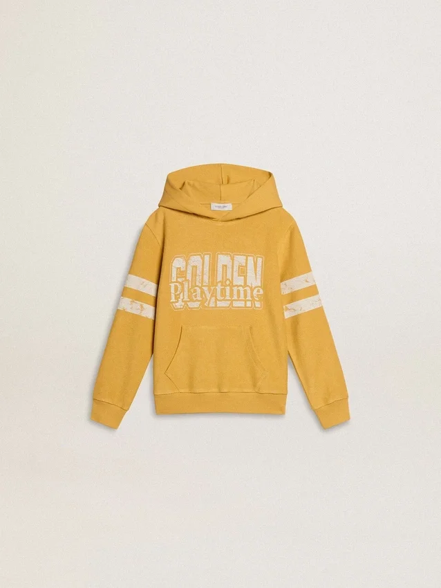 Sweat-shirt jaune pour enfant avec imprimé vintage