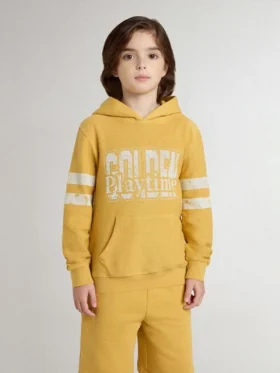 Sweat-shirt jaune pour enfant avec imprimé vintage