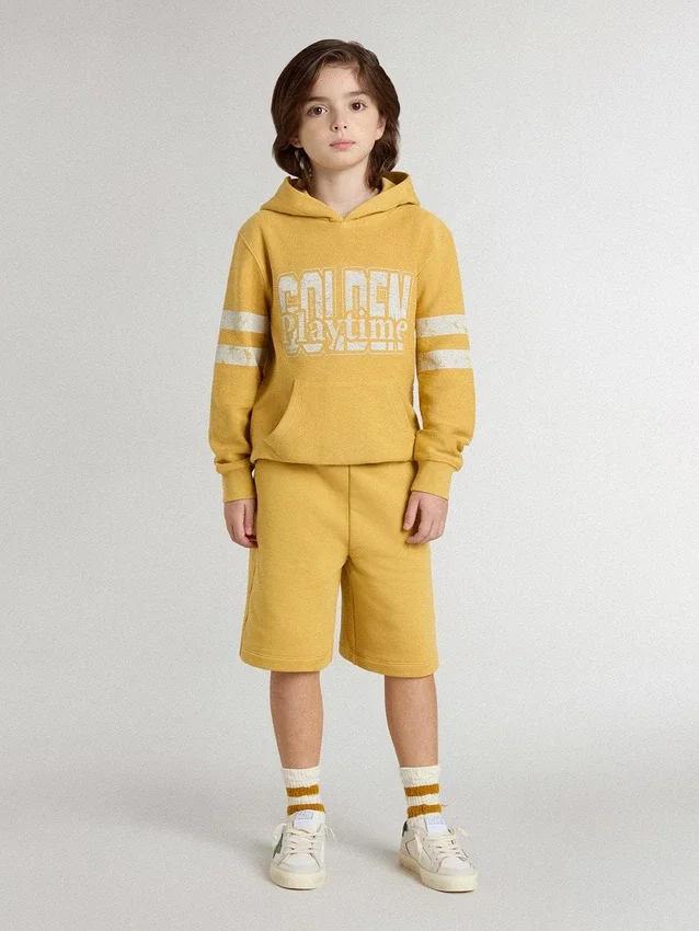 Sweat-shirt jaune pour enfant avec imprimé vintage