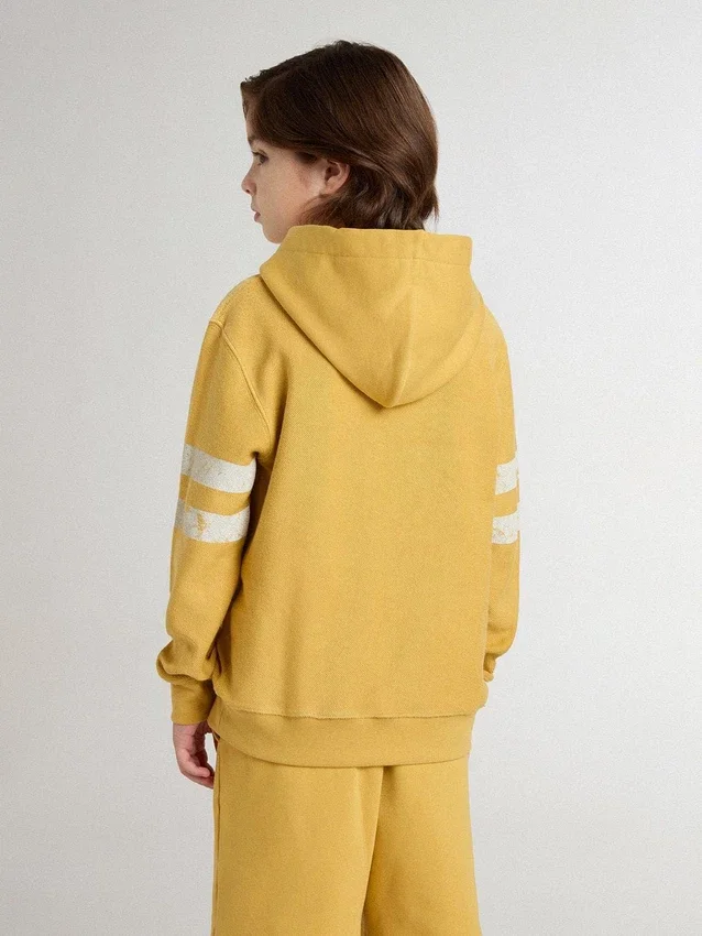 Sweat-shirt jaune pour enfant avec imprimé vintage