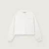 Sweat-shirt Journey pour fille en coton blanc avec cristaux et logo