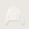 Sweat-shirt Journey pour fille en coton blanc avec cristaux et logo
