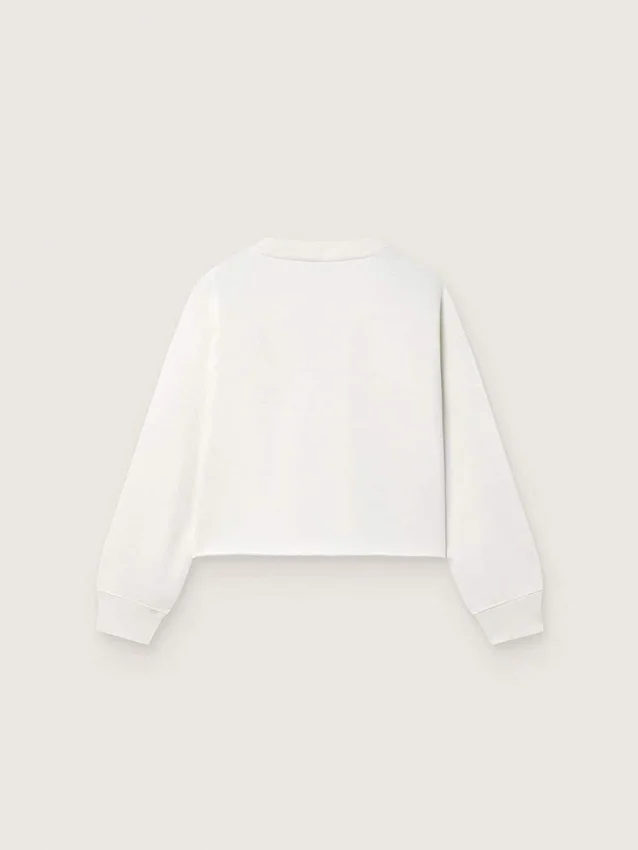Sweat-shirt Journey pour fille en coton blanc avec cristaux et logo