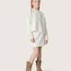 Sweat-shirt Journey pour fille en coton blanc avec cristaux et logo