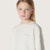 Sweat-shirt Journey pour fille en coton blanc avec cristaux et logo