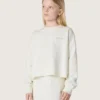 Sweat-shirt Journey pour fille en coton blanc avec cristaux et logo