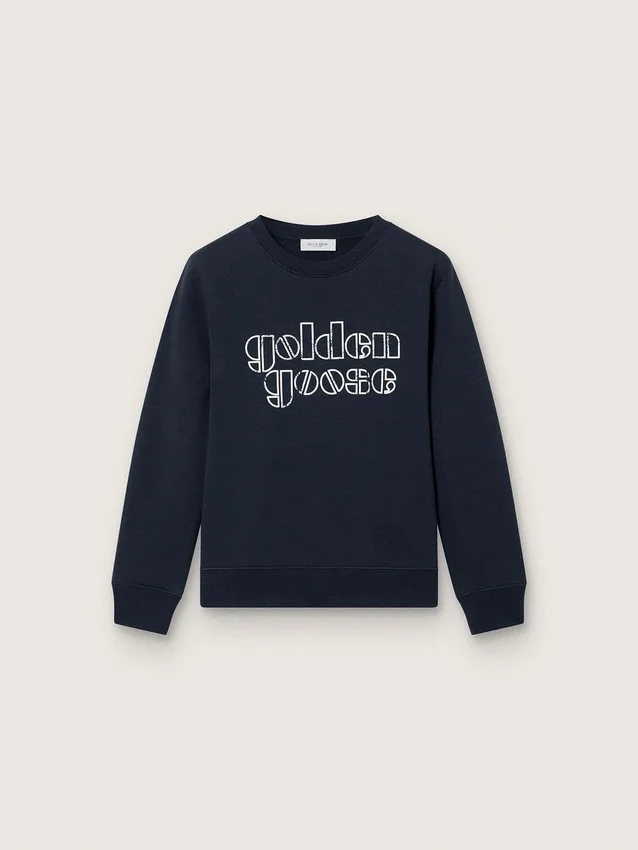 Sweat-shirt Journey pour garçon en mélange de coton bleu avec logo contrasté