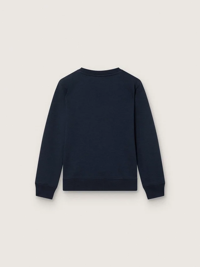 Sweat-shirt Journey pour garçon en mélange de coton bleu avec logo contrasté