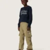 Sweat-shirt Journey pour garçon en mélange de coton bleu avec logo contrasté