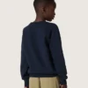 Sweat-shirt Journey pour garçon en mélange de coton bleu avec logo contrasté