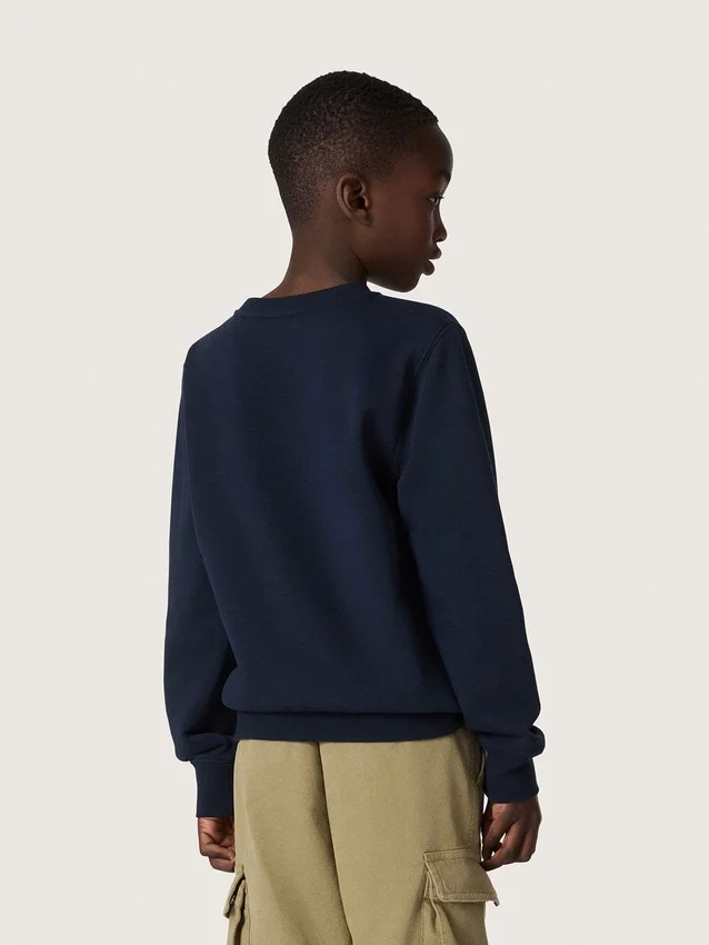 Sweat-shirt Journey pour garçon en mélange de coton bleu avec logo contrasté
