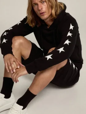 Sweat-shirt noir de la Star Collection avec des étoiles blanches contrastantes