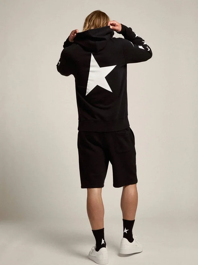 Sweat-shirt noir de la Star Collection avec des étoiles blanches contrastantes
