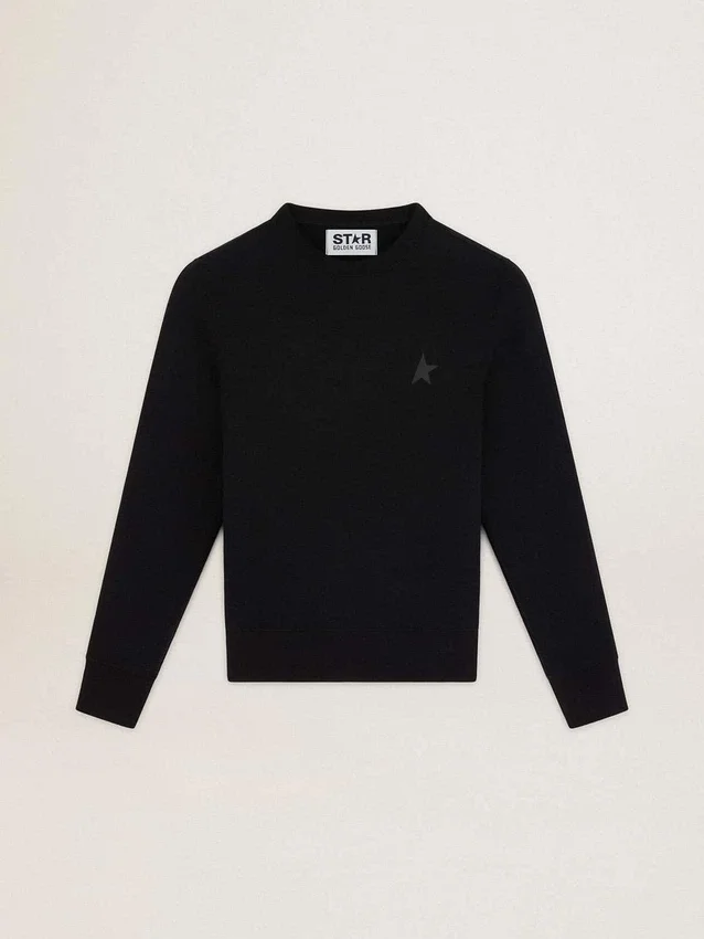 Sweat-shirt noir de la Star Collection avec une étoile ton sur ton sur le devant